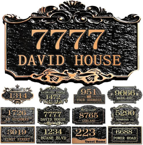 Miniatura 10 de Placa personalizada de dirección de casa, letrero de dirección de nombre de calle personalizado para números de casa, placa para buzón de garaje