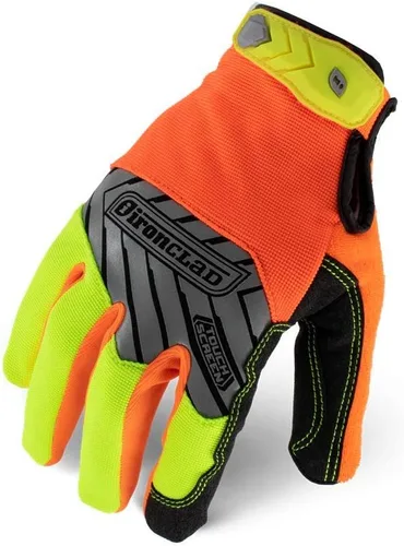Guantes Ironclad Command Pro, pantalla táctil, amarillo y naranja de alta visibilidad, extra grandes