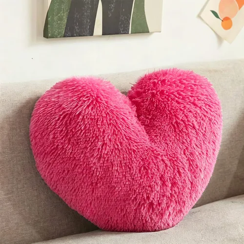 Miniatura 12 de MorroMorn Almohadas de Pelo Esponjoso en Forma de Corazón, Almohadas Decorativas Peludas para Sofá, Cama, Decoración Linda de Habitación