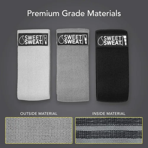 Miniatura 2 de Sweet Sweat - Bandas de cadera con 3 niveles de resistencia Bandas de tela antideslizante para glúteos para sentadillas y estocadas Incluye