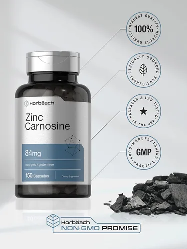Miniatura 5 de Horbäach Suplemento de zinc y carnosina 84 mg por cápsula 150 unidades Sin OMG y sin gluten