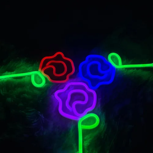 Miniatura 7 de ENUOLI Letrero de pared LED rosa neón con tallo verde para luz fría, arte de pared, decoración de dormitorio, accesorios para el hogar, fiesta