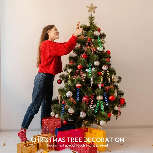 Miniatura 4 de Cinta Rizada Plateada, 1/5" de ancho x 500 yardas Cintas Rizadas de Navidad para Envolver Regalos, Decoración de Fiestas, Cuerda de Globos, Cabello