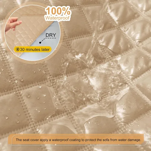 Miniatura 3 de HDCAXKJ Fundas de sofá seccional reclinable 100% impermeable, forma de L, funda de sofá reclinable lavable acolchada suave para mascotas, perro