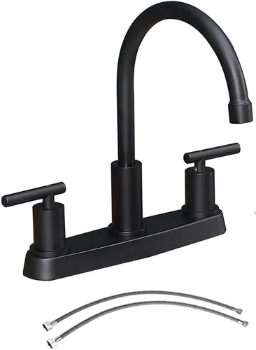 Miniatura 10 de Grifos de cocina, grifo de cocina con rociador, grifo de fregadero de cocina de níquel cepillado, grifo RV de 3 o 4 agujeros para fregadero