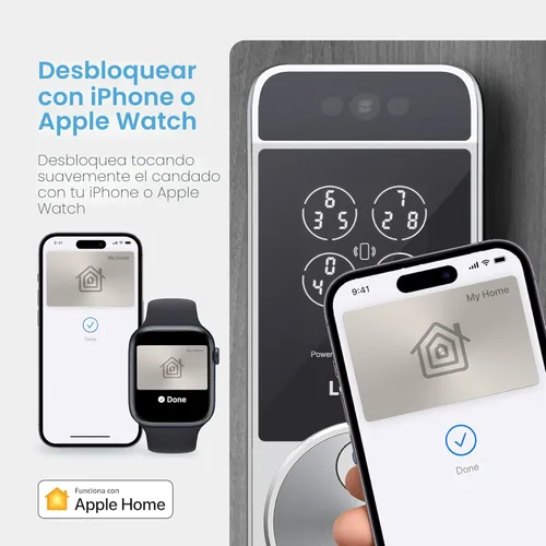 Miniatura 4 de Lockly Visage Zeno Series Smart Lock, reconocimiento facial y huella dactilar, cerradura de puerta de entrada sin llave, cerrojo Wi-Fi integrado