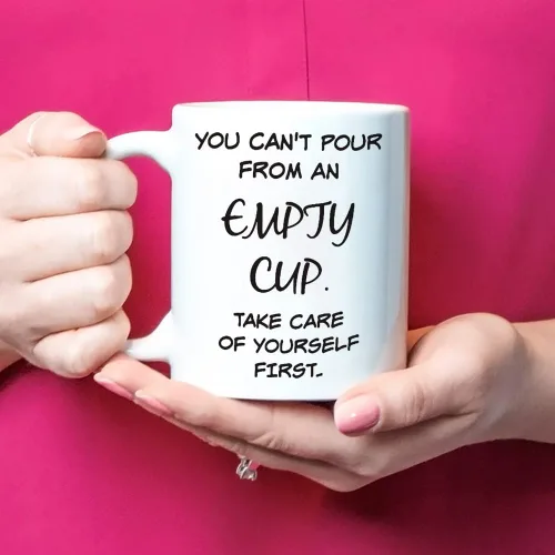 Miniatura 4 de Fonhark - No puedes verter de una taza vacía, cuídate primero, taza de café de 11 onzas, color blanco