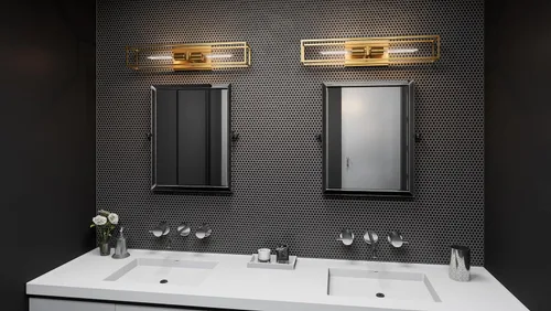 Miniatura 2 de Quoizel LGN8624WS Leighton - Lámpara de pared para baño, 2 luces, 200 vatios, latón desgastado (5 pulgadas de alto x 24 pulgadas de ancho)