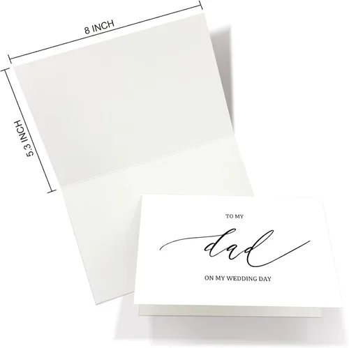 Miniatura 2 de Nchigedy Tarjeta del día de boda para padre, tarjeta de agradecimiento, interior en blanco, 8 x 5.3 pulgadas, tarjeta pesada, funda protectora de #6