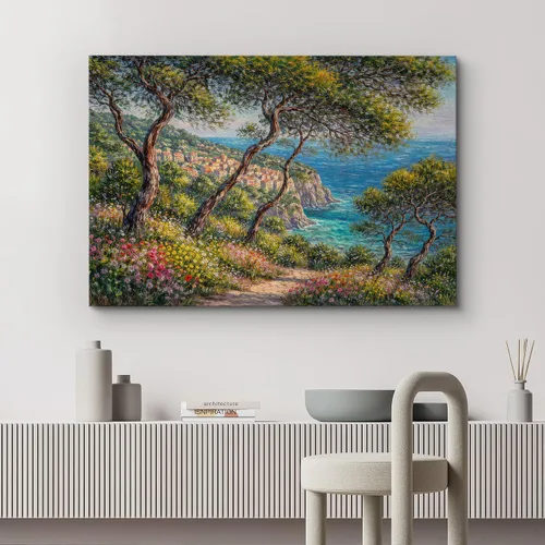 Miniatura 82 de wall26 Prado con álamos por Claude Monet - Arte moderno impresionista, arte en lienzo para el hogar, 12 x 18 pulgadas