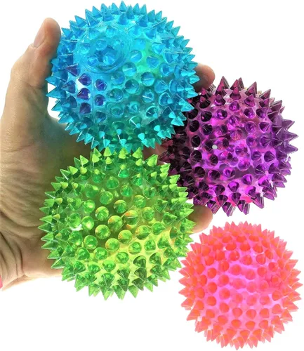 Miniatura 5 de JA-RU Bola de luz (1 bola) Bolas de goma con puntas para niños. Juguete para aliviar el estrés, productos sensoriales para autismo, juguete