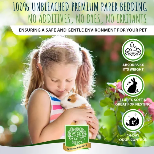 Miniatura 2 de Small Pet Select - Ropa de cama de papel natural con pétalos de rosa reales. Para conejos, conejillos de Indias y otros animales pequeños, 56 L