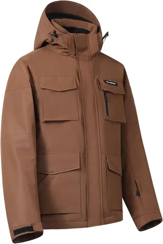 Miniatura 3 de Chaqueta de esquí para hombre, impermeable, resistente al viento, capucha extraíble para invierno, para motos de nieve, senderismo