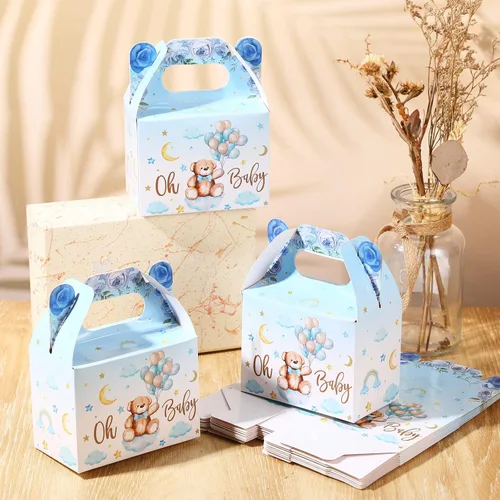 Miniatura 4 de 36 Piezas Cajas de Oso para Baby Shower Cajas de Favor Cajas de Dulces Lindas Decoraciones de Papel de Dulces y Galletas para Suministros de Baby