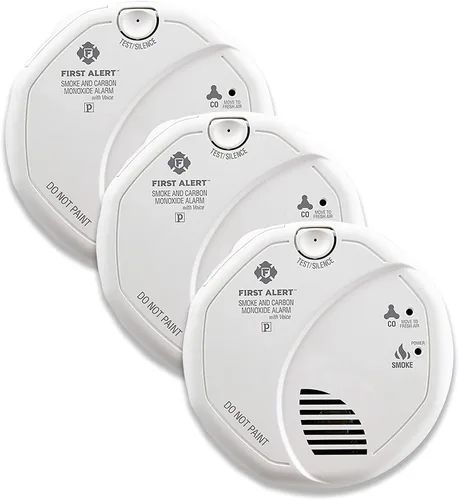 Miniatura 12 de First Alert SMCO100V-AC, Alarma de combinación cableada para humo y monóxido de carbono con interconexión, respaldo de batería y alertas de voz