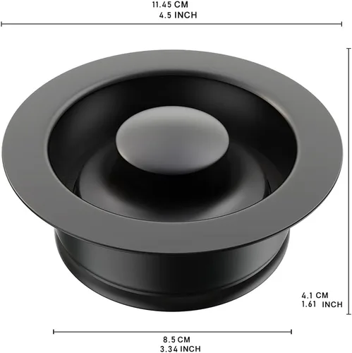 Miniatura 5 de Brida de Fregadero para Triturador de Basura, Tapón Universal de Brida de Acero Inoxidable que se Ajusta a Aberturas de Drenaje de Fregadero Negro