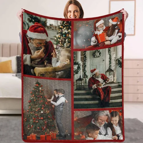 Miniatura 16 de Mantas personalizadas con fotos, texto, manta personalizada con imagen, hecha en Estados Unidos, personalizada para Navidad, cumpleaños, boda