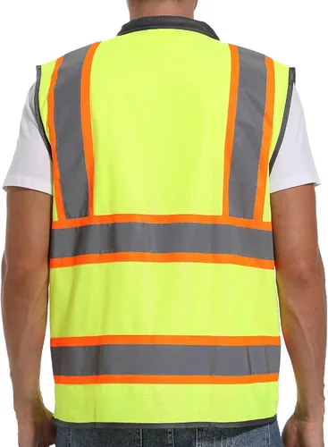 Miniatura 4 de ArcRidge Chaleco de seguridad reflectante para hombres y mujeres, chaleco de construcción de alta visibilidad, tiras reflectantes de doble tono