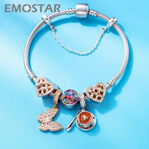 Miniatura 6 de Sparkling Insect Charms fit European Bracelet Necklace, Butterfly Pendant, Dragonfly Charms, Rose Gold Honeybee Charms, Ladybird Beetle Charms in