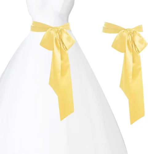 Miniatura 67 de obmwang Cinturón de satén de boda para ocasiones especiales, faja nupcial de 4 pulgadas de ancho, doble cara