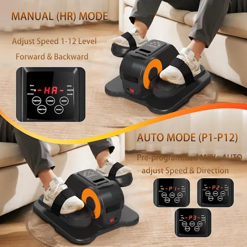 Miniatura 6 de Under Desk Elliptical Machine, Electric Elliptical Training Machine w/Remote & 12 Speeds Level, Manual & Auto Mode, Elliptical Traier for Seniors
