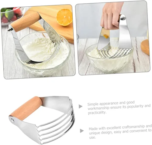 Miniatura 5 de Cortador de masa de acero inoxidable, licuadora de pastelería, herramienta de horneado manual para masa y mantequilla fría, utensilio de cocina