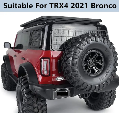 Miniatura 2 de MORLORDY Ventanas laterales de metal RC Ventanas traseras Red de malla protectora para 1/10 Escala RC Crawler Car TRX4 2021 Bronco Actualizaciones