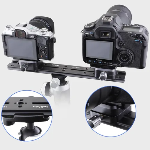 Miniatura 3 de LEFTFOTO riel deslizante de 300 mm tipo muesca, placa de liberación rápida tipo Arca Swiss con agujero de localización para ARRI, con más agujeros