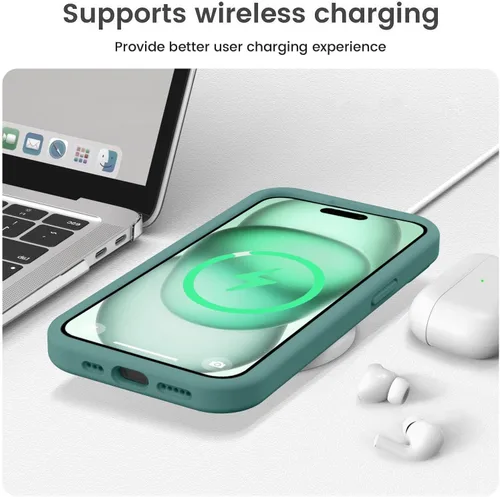 Miniatura 7 de Vooii Compatible con iPhone 15, silicona líquida Defender mejorada, protección mejorada de la cámara, forro de microfibra antiarañazos suave, funda