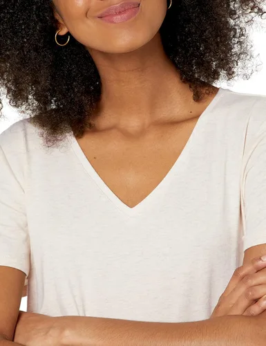 Miniatura 4 de Tienda Essentials - Camiseta de manga corta con cuello en V para mujer, ajuste clásico, paquete de varias