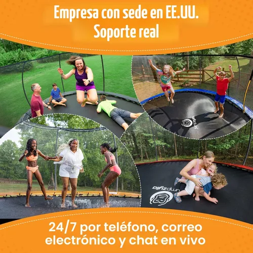 Miniatura 5 de Jumpzylla - Cama elástica recreativa para niños, con red de seguridad, escalera y revestimiento antioxidante, de 8, 10, 12, 14, 15 y 16 pies