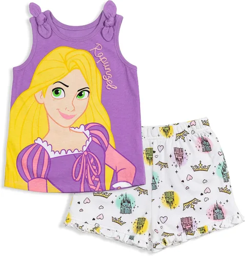 Disney Princess Ariel Moana Jasmine Rapunzel Belle - Camiseta gráfica y pantalones cortos para niñas de bebé a niño pequeño