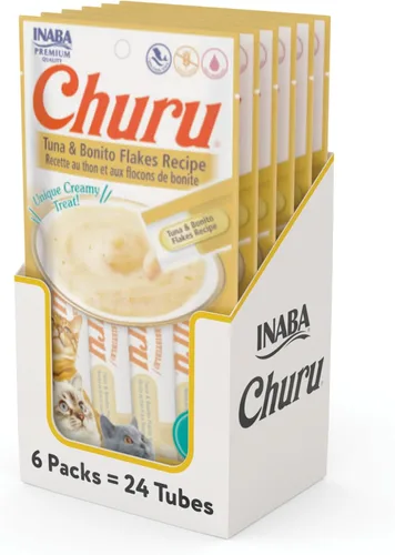 Miniatura 15 de INABA - Golosinas Churu para gatos, puré cremoso para gatos, sin cereales, que se puede lamer y exprimir / suplemento con vitamina E y taurina, 0.5