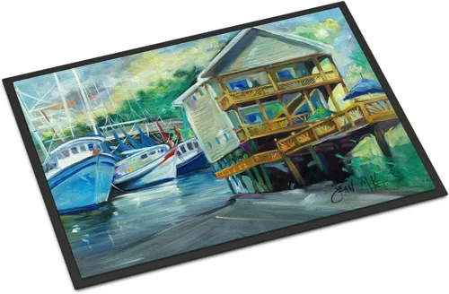 Miniatura 125 de Caroline's Treasures JMK1017JMAT - Tapete de caza de rana garza azul, 24 x 36 pulgadas, tapete para puerta delantera, interior y exterior