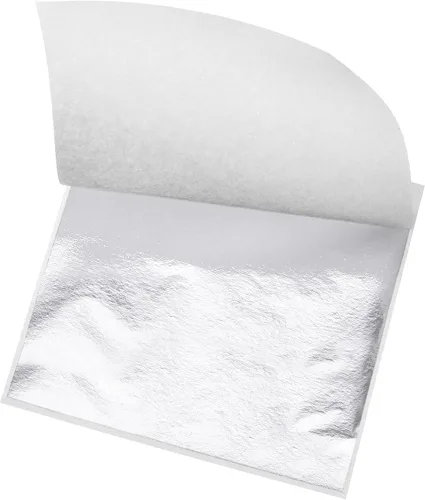 Miniatura 8 de MECCANIXITY Hoja de hoja dorada, papel de hoja negra, 3.3 x 3.1 pulgadas para decoración artística, esculturas, pintura, paquete de 100