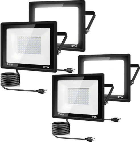 Miniatura 10 de Paquete de 4 Luces LED de Inundación para Exteriores, Luz de Trabajo LED de 50W 5500lm con Enchufe de EE.UU. de 6FT, Luces de Seguridad Exteriores