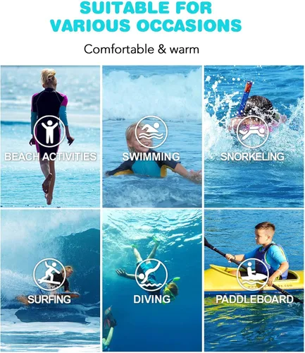 Miniatura 4 de Traje de neopreno para niños y niñas, 0.079 in de neopreno en agua fría, natación y surf