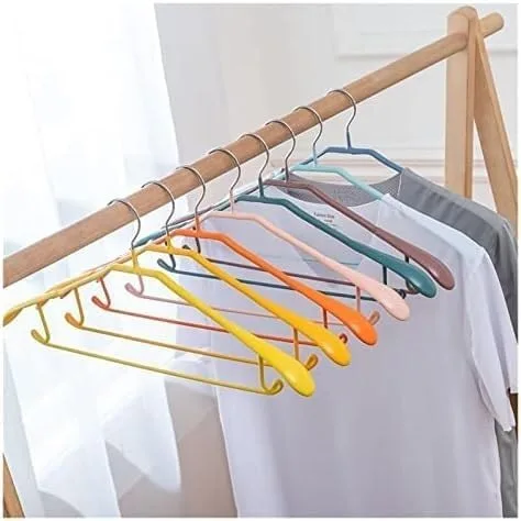 Miniatura 7 de Perchero organizador de ropa, perchas de ropa / perchas para abrigos, 10 perchas de metal antideslizante sin costuras para el hogar para colgar ropa