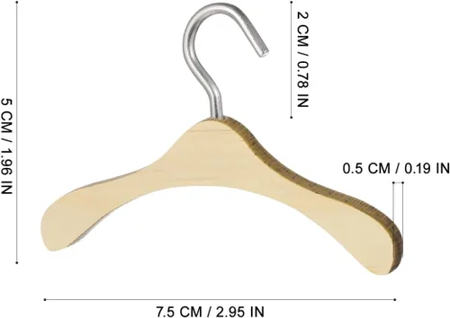 Miniatura 2 de TOYANDONA 10 perchas de madera para muñecas – Mini colgador de muñecas en miniatura para vestimenta para casas de muñecas, accesorios en miniatura