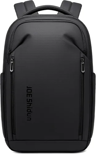 Mochila de viaje para laptop expandida, Negro, Mediana, Mochila Regular | Water-Resistant 1800D Oxford Fabric, Side Gussets, USB Charging Port, For