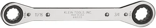 Miniatura 4 de KLEIN TOOLS 68202 Llave de caja de trinquete, fabricada en EE. UU., 1/2 pulgadas x 9/16 pulgadas con trinquete inverso y acabado cromado