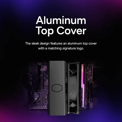Miniatura 8 de Cooler Master Hyper 212 Enfriador de aire para CPU negro, ventilador PWM SickleFlow 120 Edge, cubierta superior de aluminio, 4 tubos disipadores