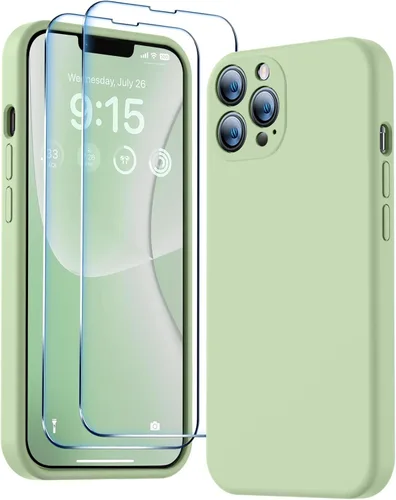 Miniatura 39 de BossKiss Funda compatible con iPhone 13 Pro, silicona de alta calidad mejorada [protección de cámara] [2 protectores de pantalla]