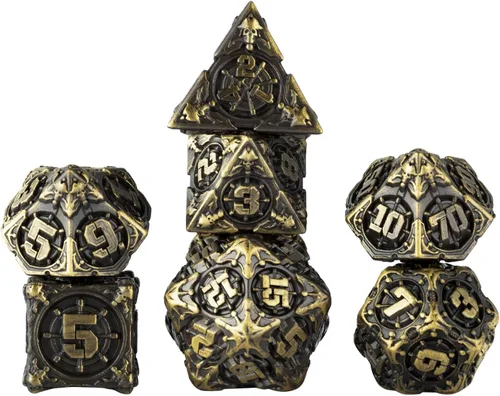 Miniatura 6 de Surpass DND - Juego de dados de metal para juegos de rol, dados poliédricos, Calabozos y Dragones, regalos de Pathfinder, dados de d&d, juego de 7