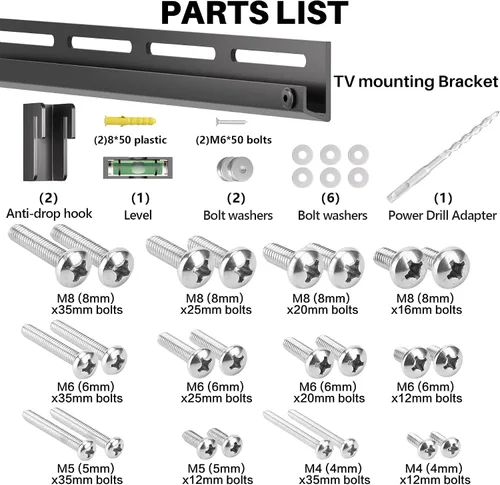 Miniatura 6 de Soporte de pared de TV sin tachuelas para paneles de yeso, soporte de pared para TV de 12 a 55 pulgadas, soporte de TV resistente con carga de hasta