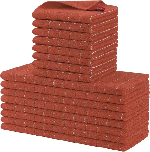 Miniatura 60 de Homaxy Juego de 8 toallas de cocina y paños de cocina, 12 x 12 y 13 x 28 pulgadas, juego de 8 toallas de cocina de rizo de algodón a granel, diseño