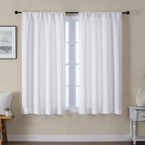 Miniatura 25 de Gwine Cortinas opacas para dormitorio, 54 pulgadas de largo, paneles de cortina de ventana con aislamiento térmico y reducción de ruido, cortinas