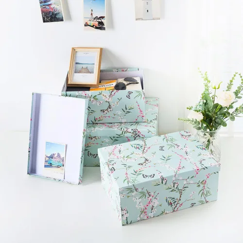 Miniatura 7 de Soul & Lane Cajas de almacenamiento de fotos de mariposas en vuelo (juego de 3): cajas anidables con tapas, contenedores de cartón decorativos