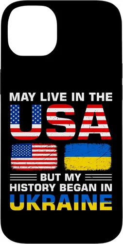 Miniatura 15 de Funda para iPhone 13 Pro Max con la bandera de Ucrania y la bandera de Estados Unidos con raíces ucranianas