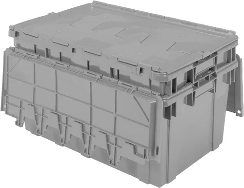 Miniatura 5 de Buckhorn AR2717120201000 Contenedor de Almacenamiento Industrial de Plástico Apilable KeepBox Tote con Tapa Articulada Adjunta
